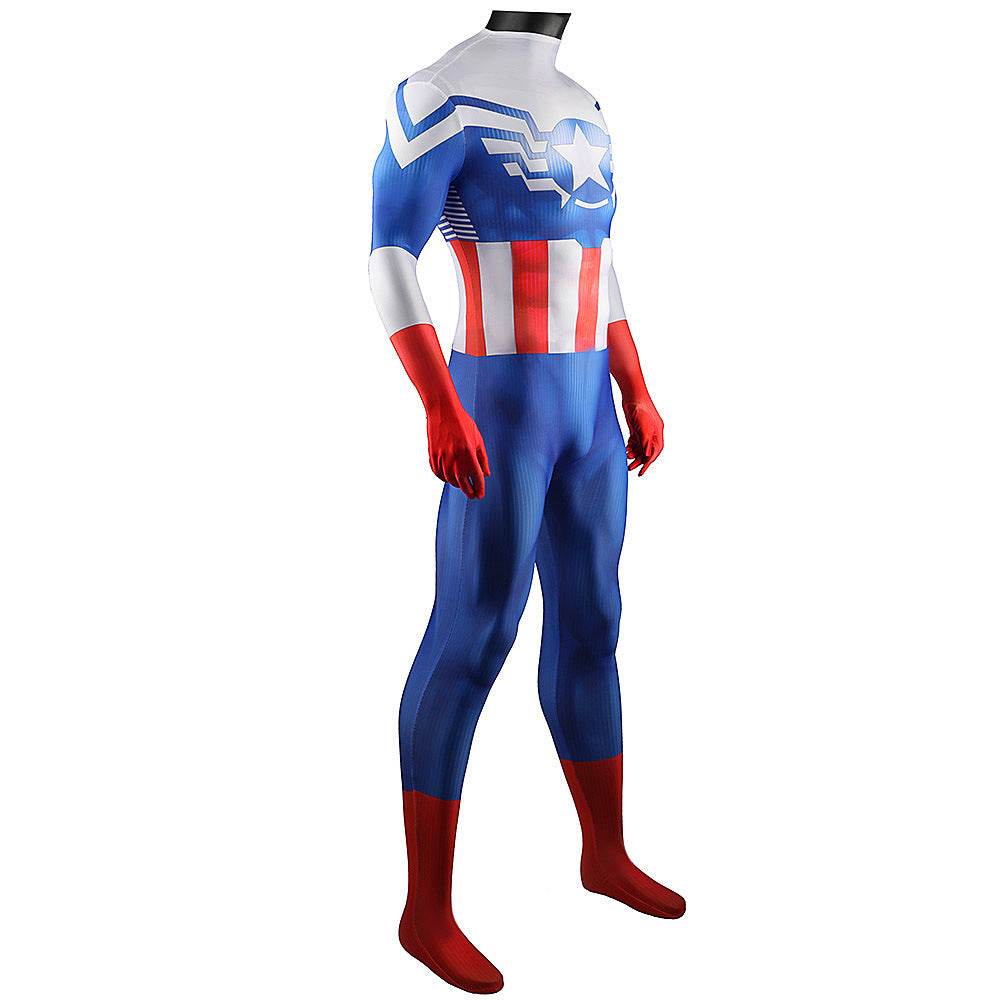 Captain America Winter Soldier Cosplay Costume Jumpsuit Zentai Party Carnival - Ecosfun