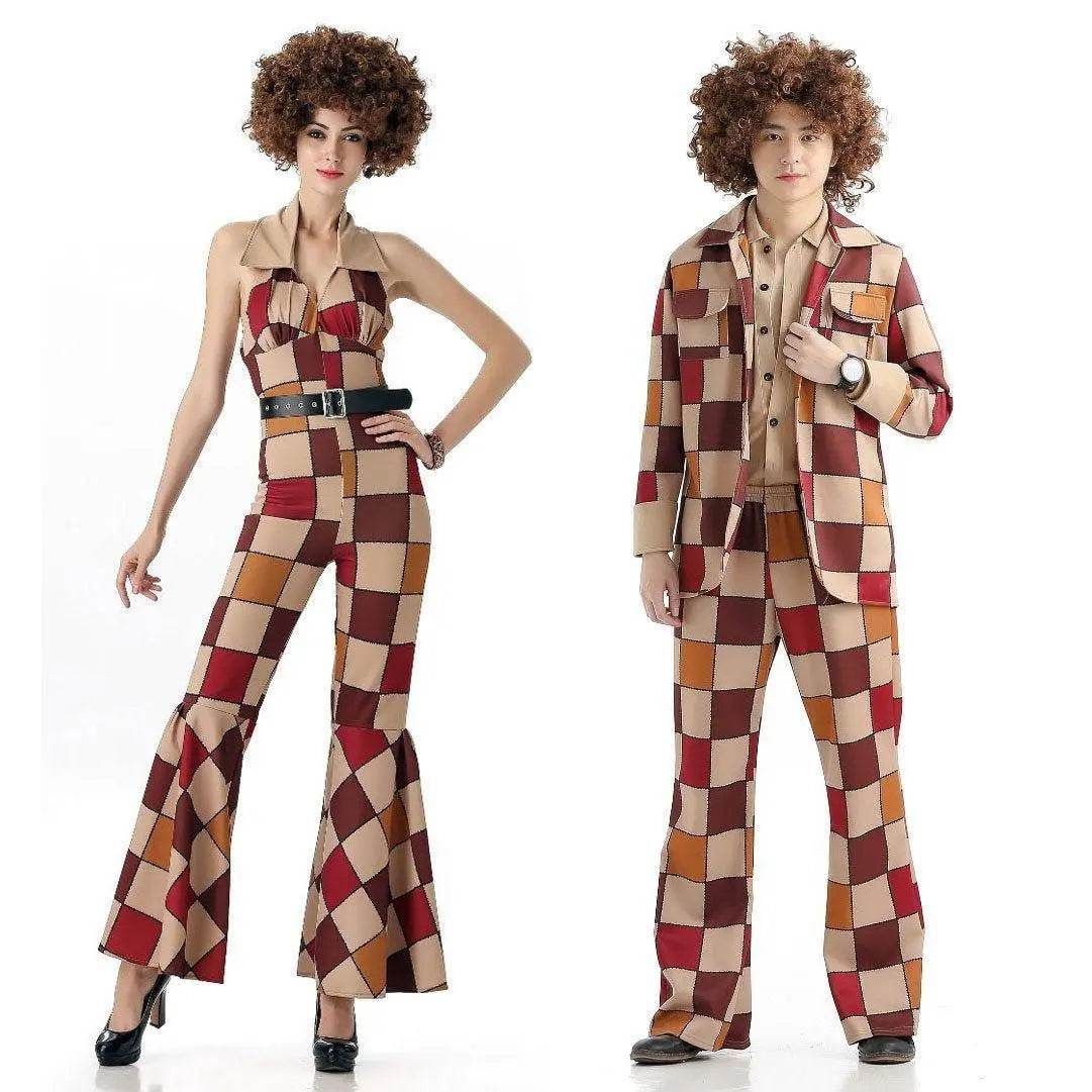 1920s Disco Stage Masquerade Fancy Dress Costumes Halloween For Women Men Leisure Suit - Ecosfun