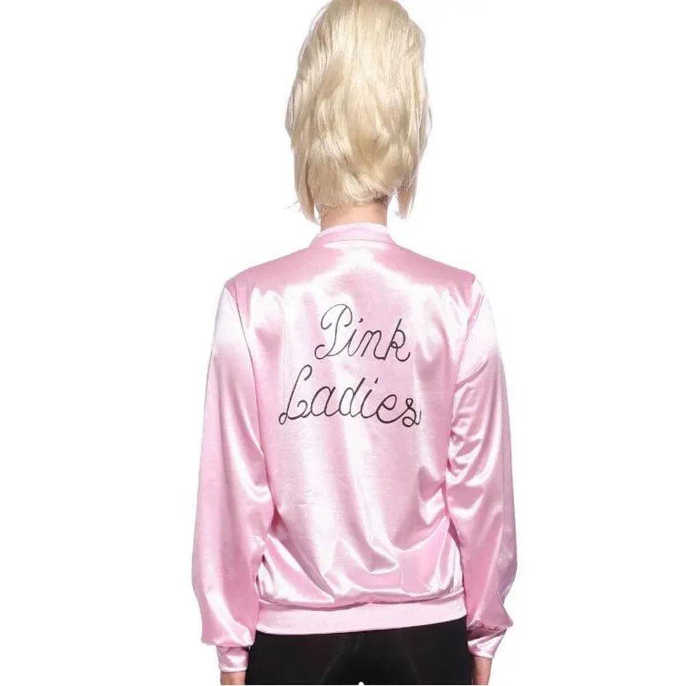 1950s Grease Pink Lady Ladies Satin Jacket Top Fancy Dress Up Costume - Ecosfun