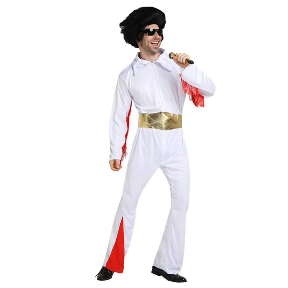 1970s Elvis Retro Costume 70s Costumes Jumpsuit|?PajmasBuy