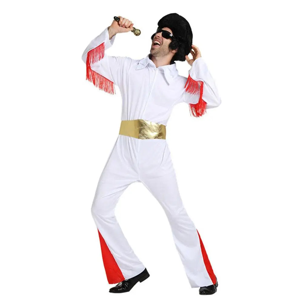 1970s Elvis Retro Costume 70s Costumes Jumpsuit|?PajmasBuy