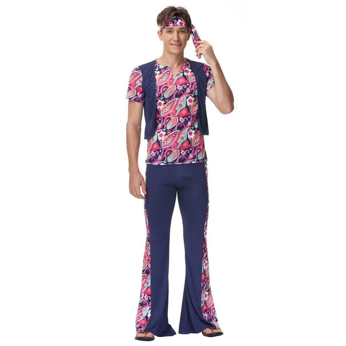 1970s Retro Disco Couple Hippie Hhip Hop Stage Costume Women Men Fancy Dress Halloween - Ecosfun