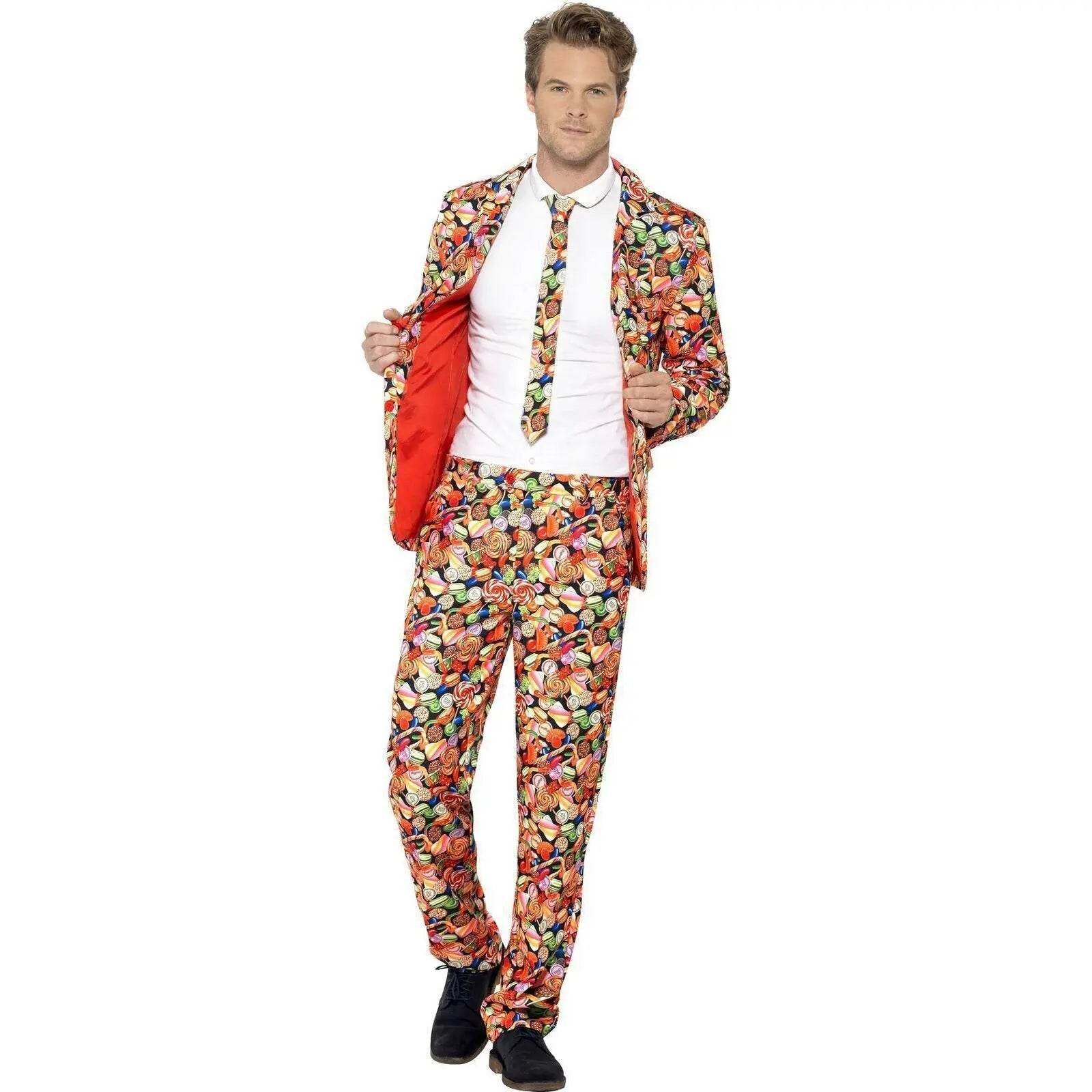 1980s Love Flower Print Suit 80s Costumes Cosplay Party Carnival - Ecosfun