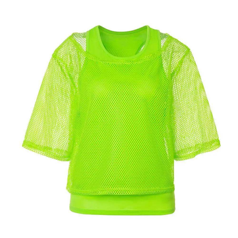 1980s Top Fishnet Women T-shirt 80s Costumes Cosplay Party Carnival - Ecosfun