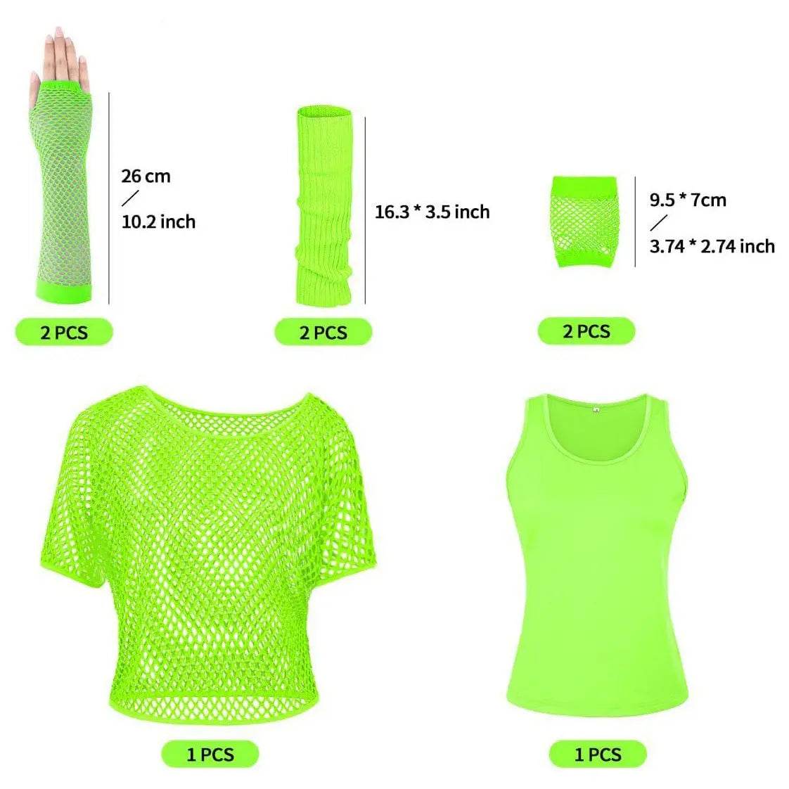 1980s Top Fishnet Women T-shirt Suit 80s Costumes Cosplay Party Carnival - Ecosfun