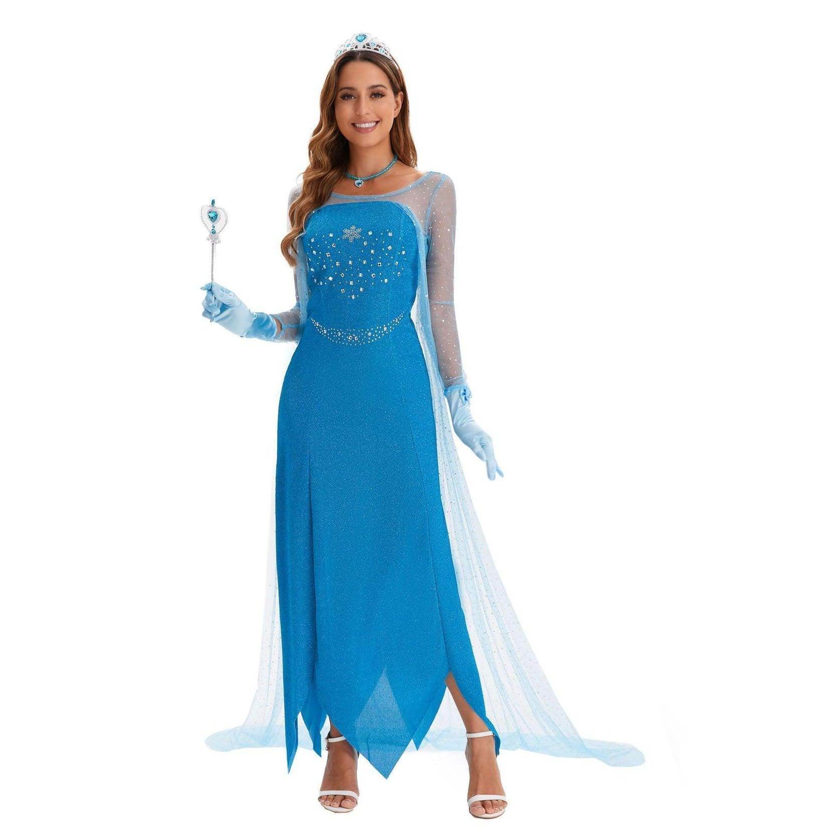 2024 New Elsa Frozen Queen Costume Carnival Cosplay Suit - Ecosfun