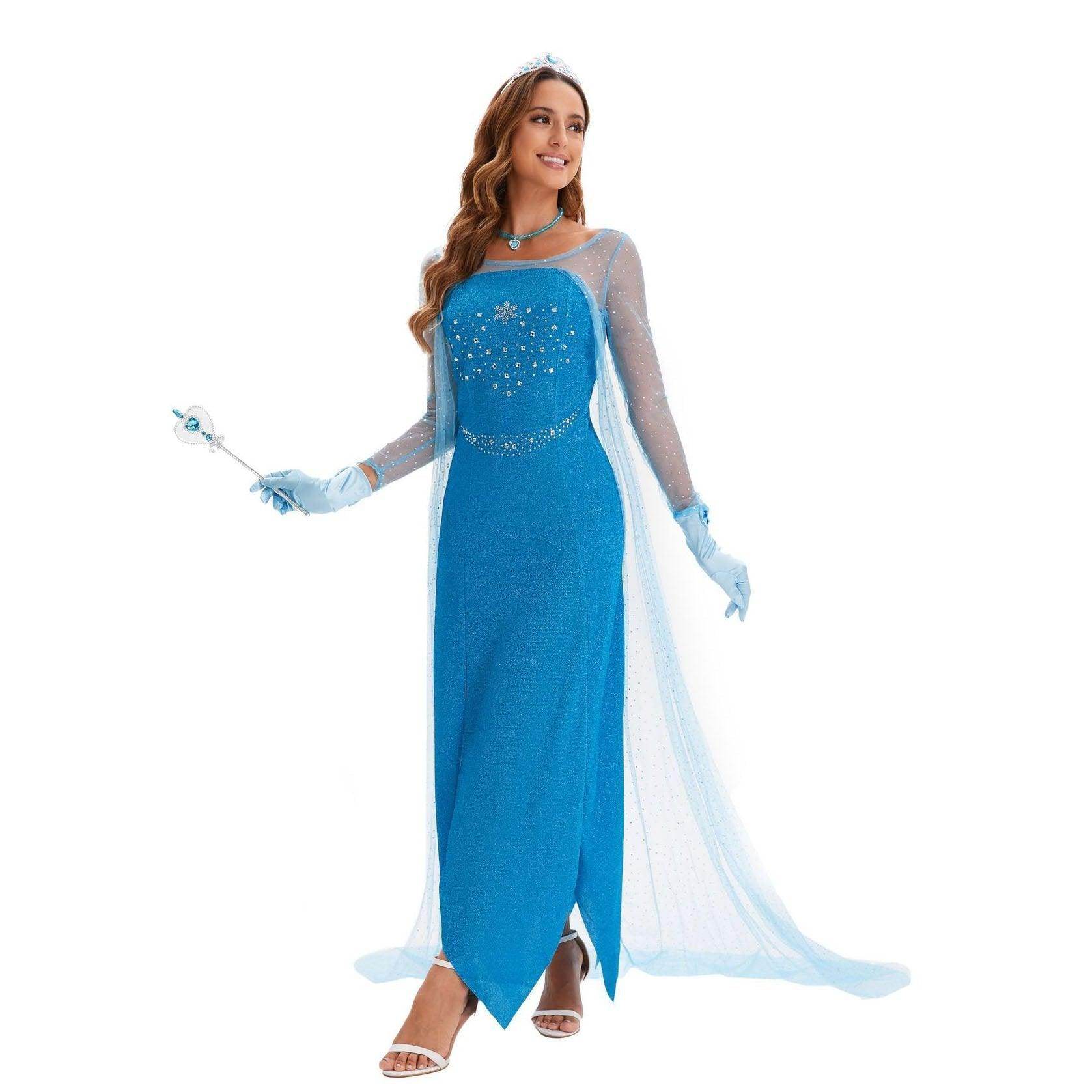 2024 New Elsa Frozen Queen Costume Carnival Cosplay Suit - Ecosfun