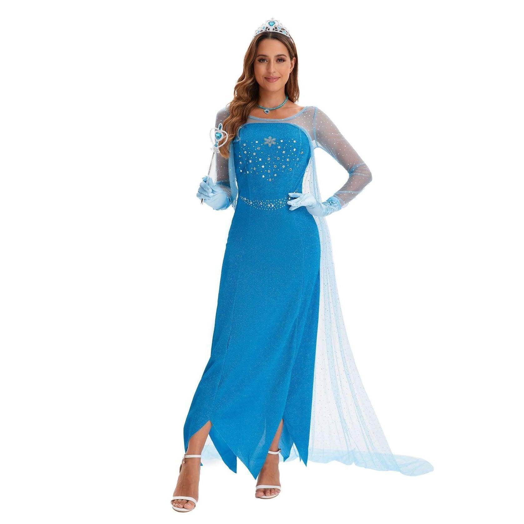 2024 New Elsa Frozen Queen Costume Carnival Cosplay Suit - Ecosfun