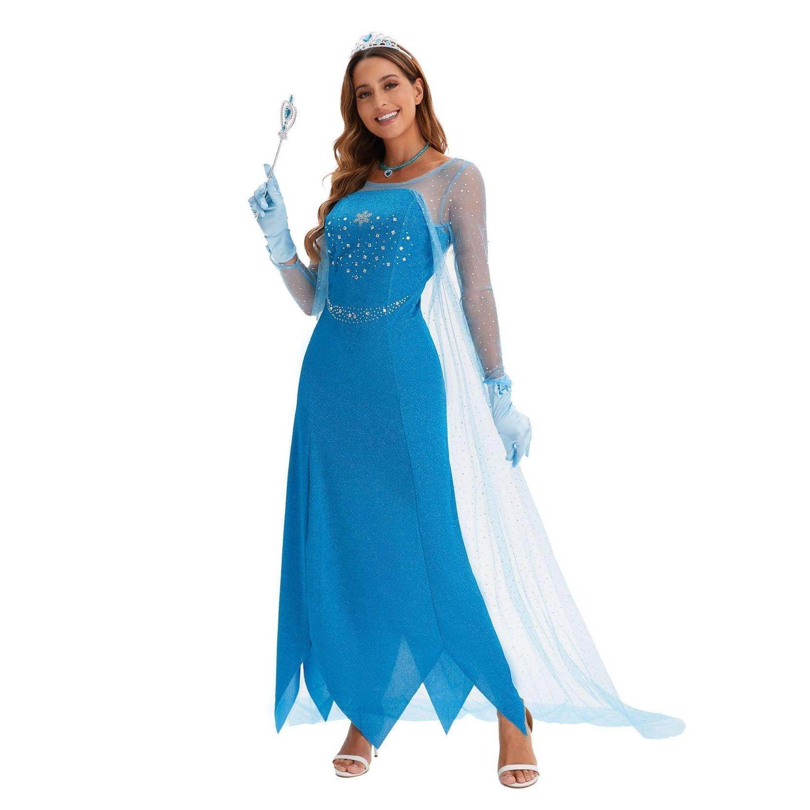 2024 New Elsa Frozen Queen Costume Carnival Cosplay Suit - Ecosfun