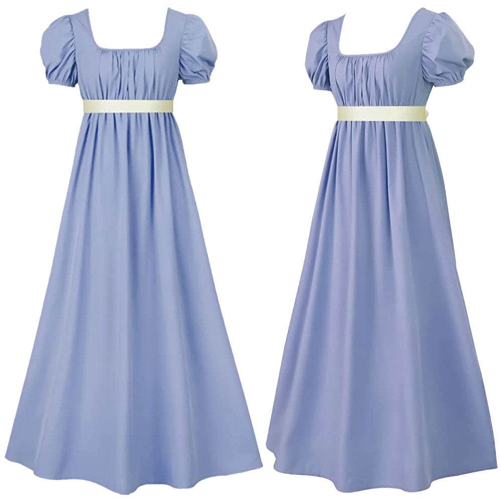 Bridgerton cosplay costume vintage regency Victorian tea dress - Ecosfun