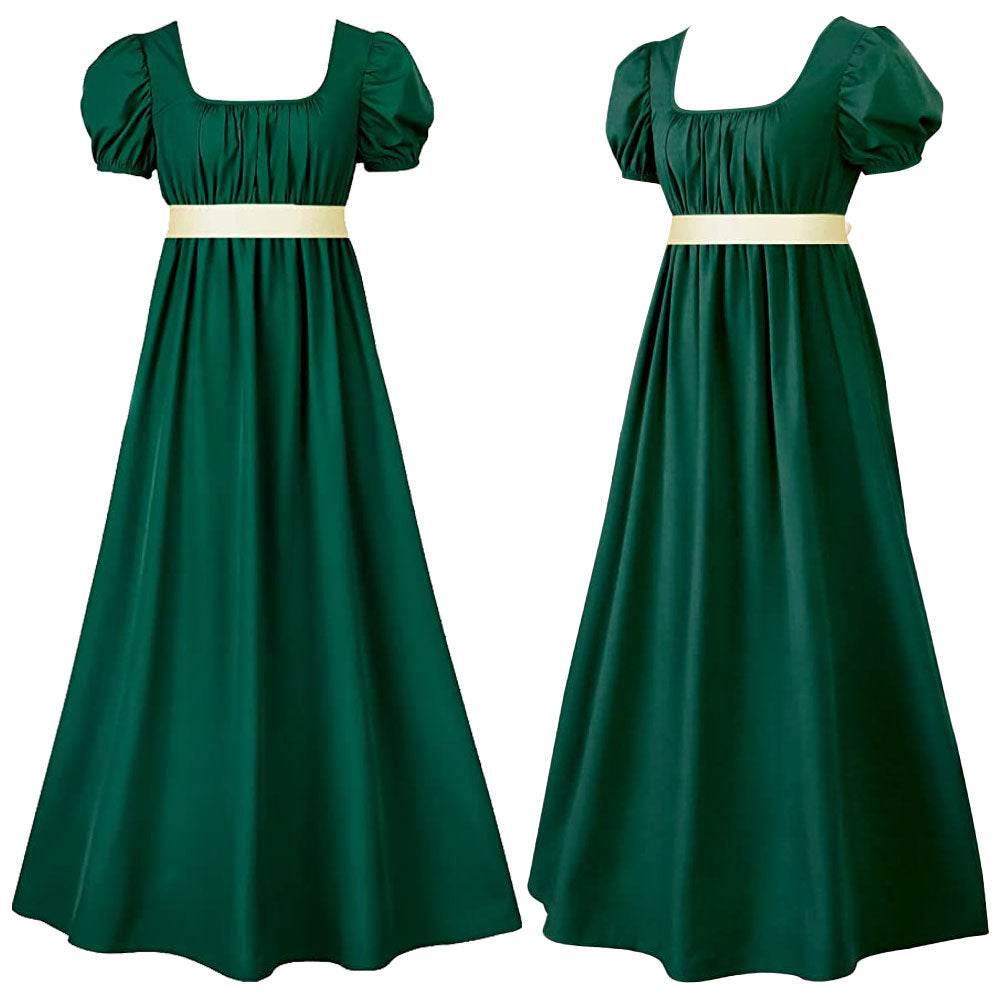 Bridgerton cosplay costume vintage regency Victorian tea dress - Ecosfun