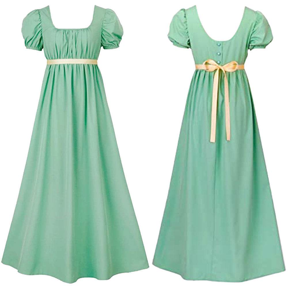 Bridgerton cosplay costume vintage regency Victorian tea dress - Ecosfun