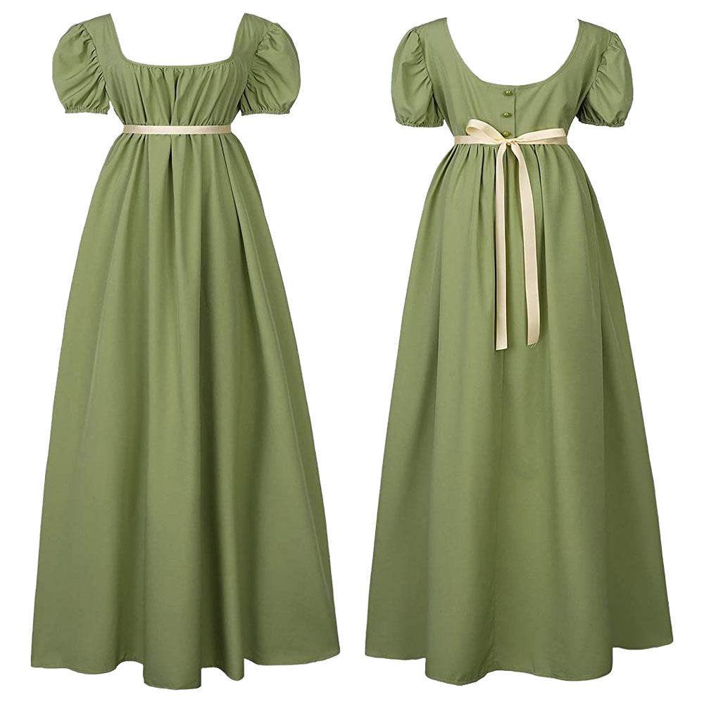 Bridgerton cosplay costume vintage regency Victorian tea dress - Ecosfun