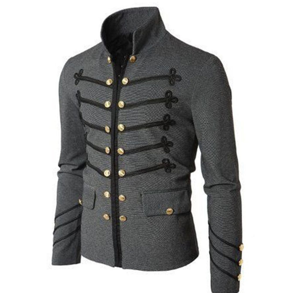 Men's Medieval Vintage Embroidered Button Jacket Outfits Carnival