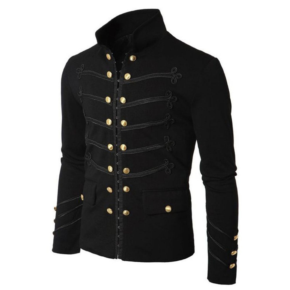 Men's Medieval Vintage Embroidered Button Jacket Outfits Carnival
