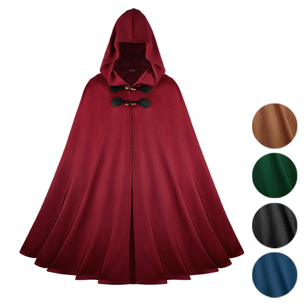 Medieval Suede Cape Halloween Retro Cloak Battle Warrior Role Play Cosplay Costume