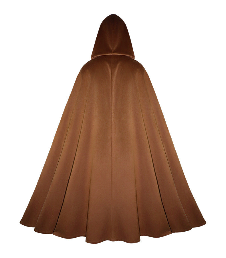 Medieval Suede Cape Halloween Retro Cloak Battle Warrior Role Play Cosplay Costume
