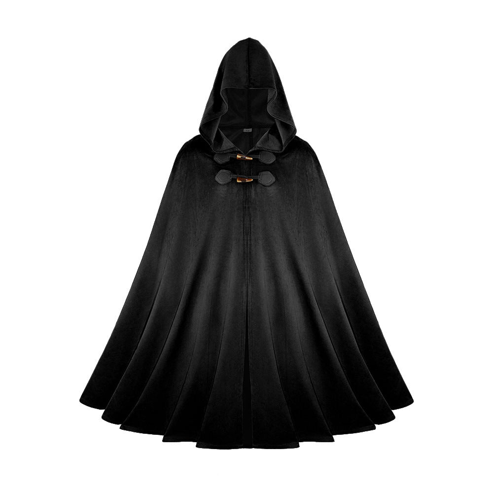 Medieval Suede Cape Halloween Retro Cloak Battle Warrior Role Play Cosplay Costume
