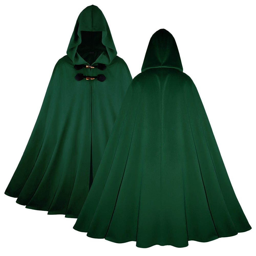 Medieval Suede Cape Halloween Retro Cloak Battle Warrior Role Play Cosplay Costume