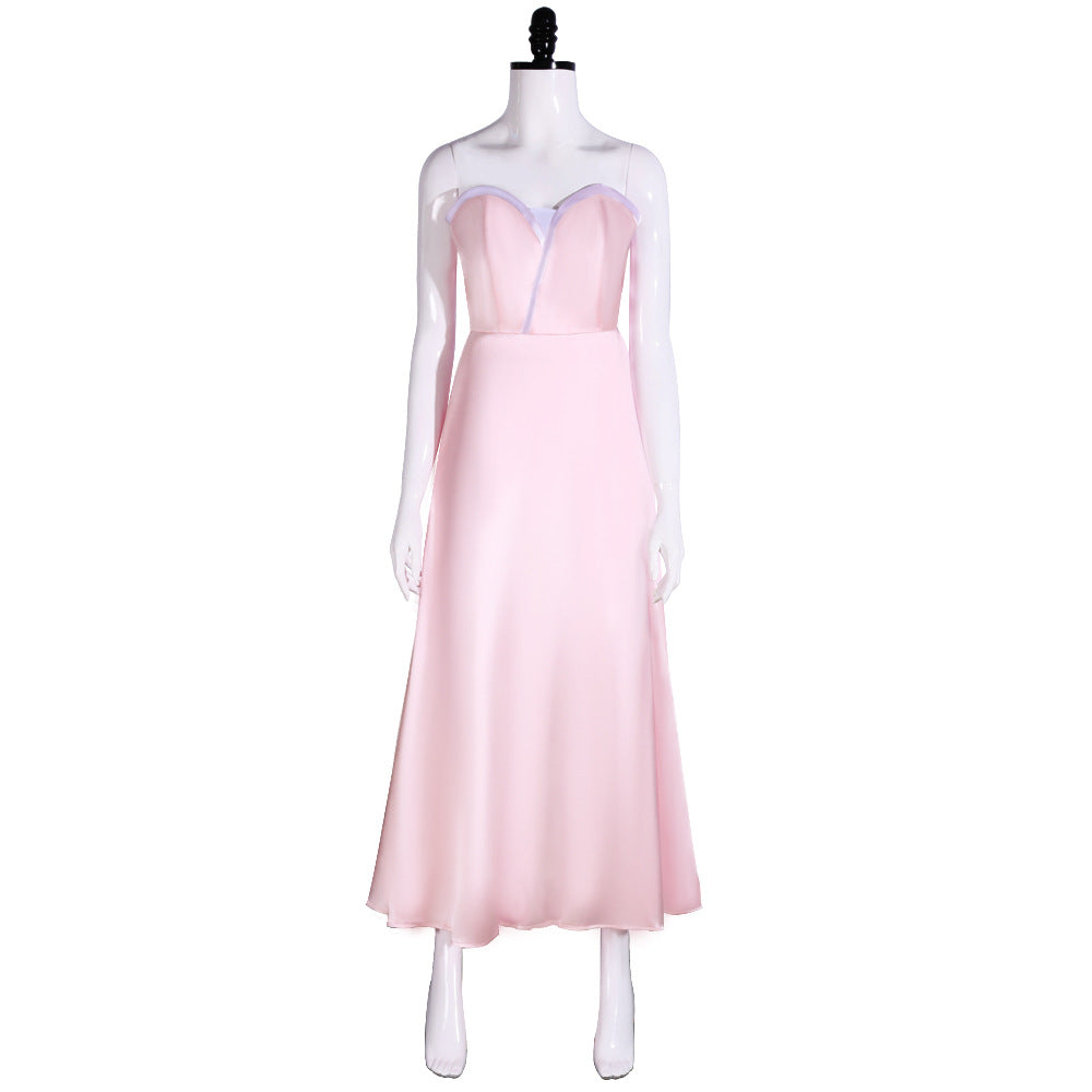Wicked Glinda Women Pink Suspender Dress Outfit Carnival Cosplay Costume