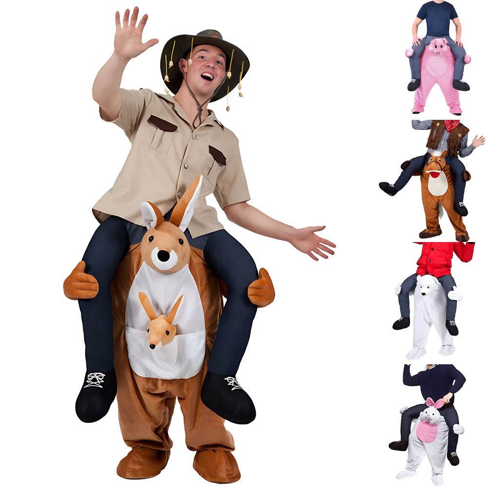 White Bear Pink Pig Rabbit Kangaroo Horse Funny Puppet Costumes - Ecosfun