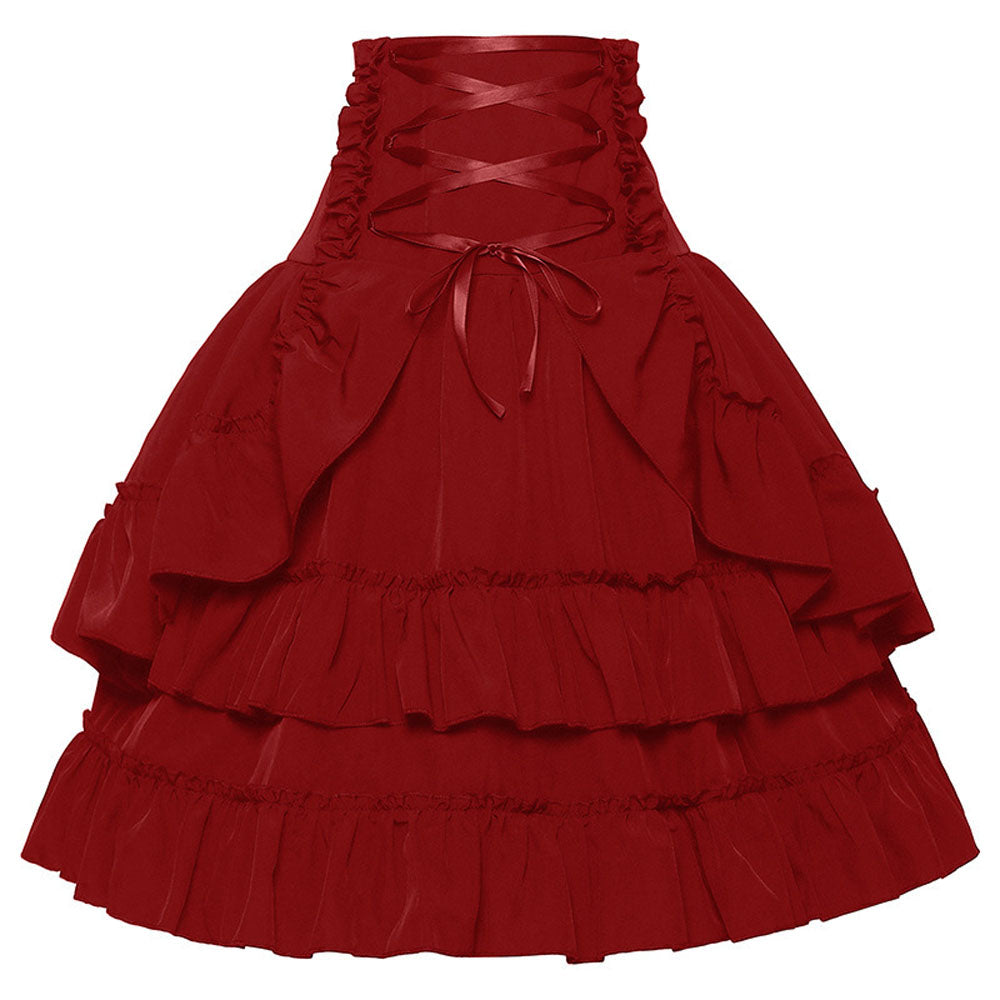 Medieval Retro Style Palace Women's Waist Dance Skirt Dress