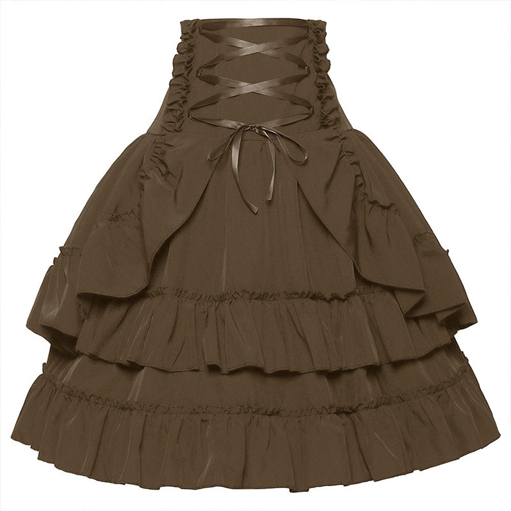 Medieval Retro Style Palace Women's Waist Dance Skirt Dress