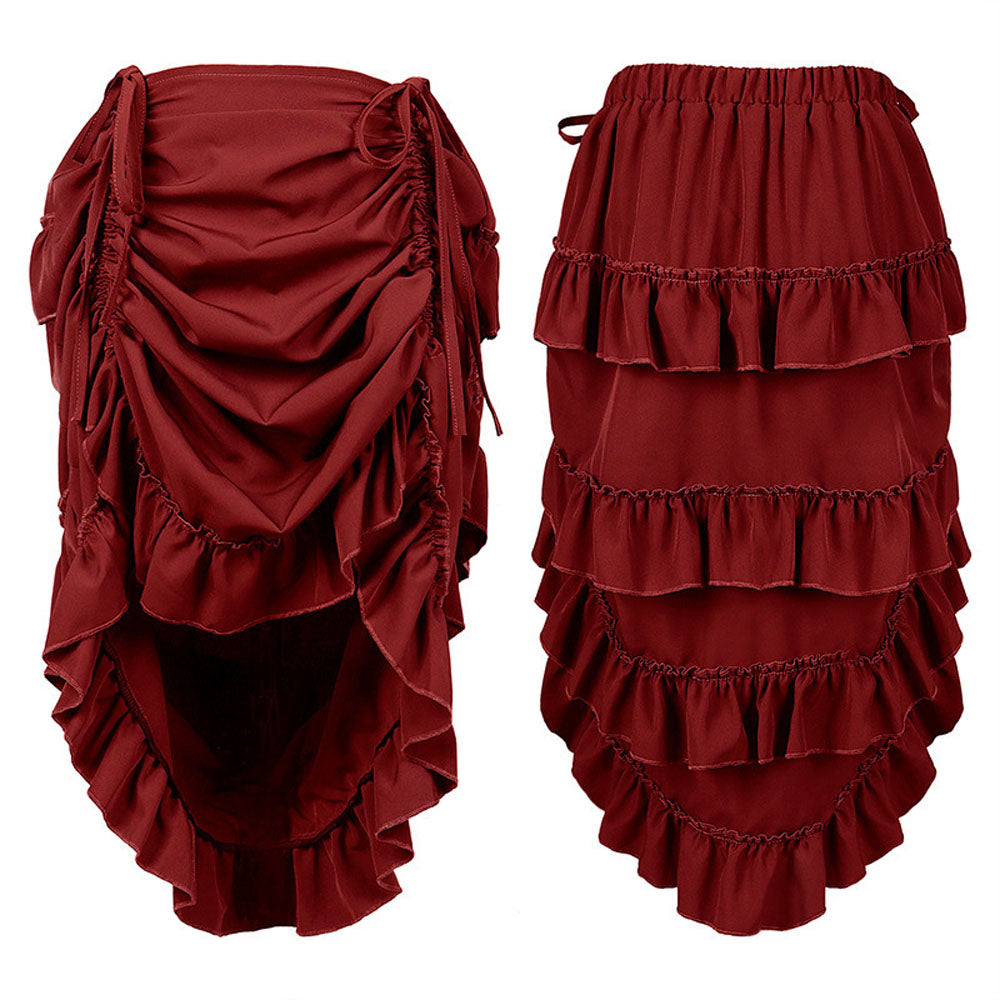 Medieval Women's Retro Style Drawstring Waist Dance Skirt Dress