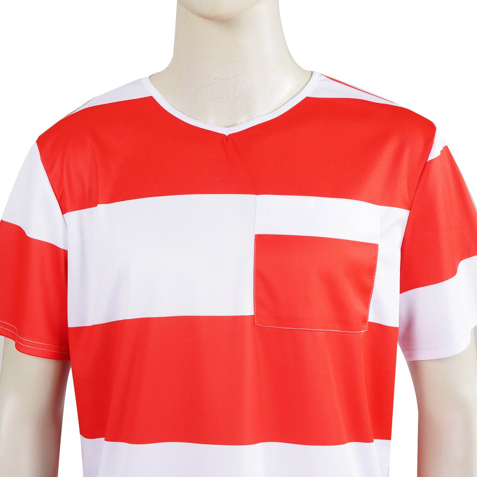 Halloween prison striped prisoner uniform role play adult costume - Ecosfun