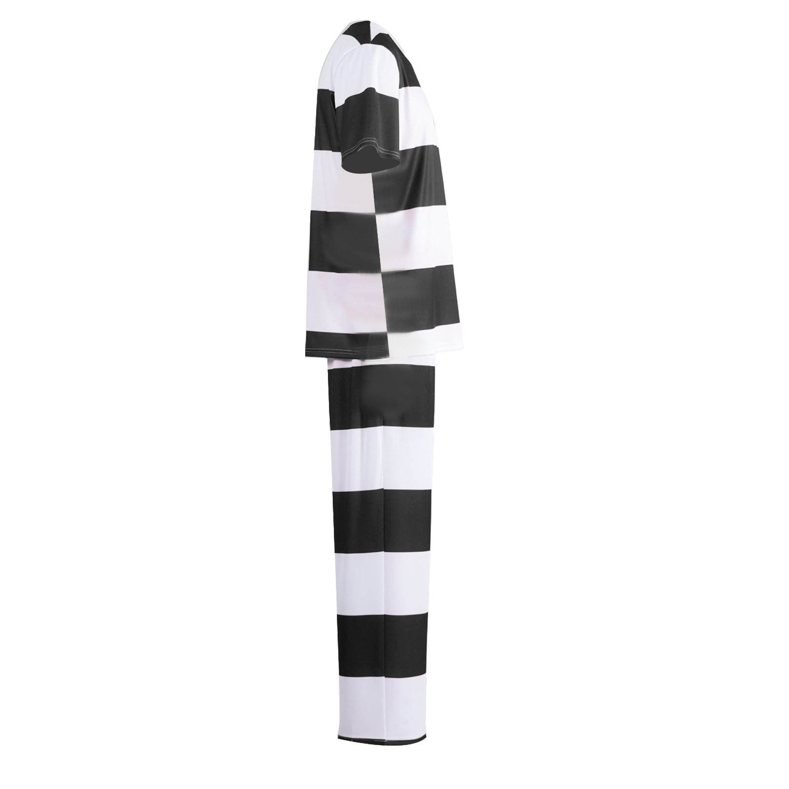Halloween prison striped prisoner uniform role play adult costume - Ecosfun