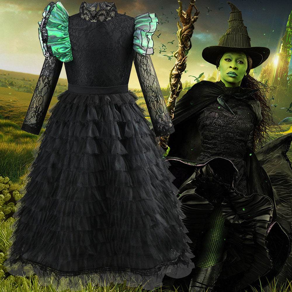 Wicked Black lace dress Halloween holiday party dress - Ecosfun