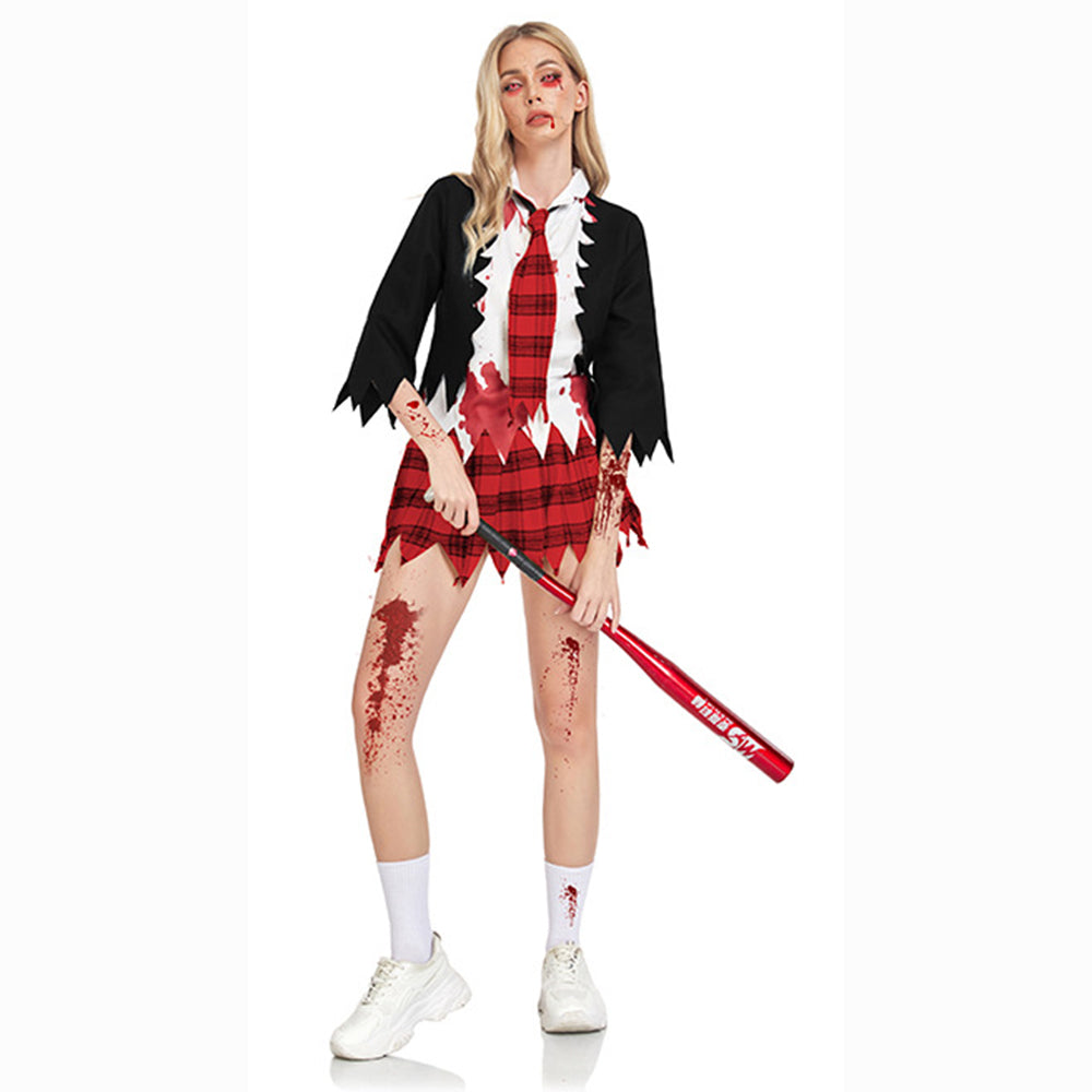 College Vampire Outfit Horror Zombie Student Uniform Party Women Halloween