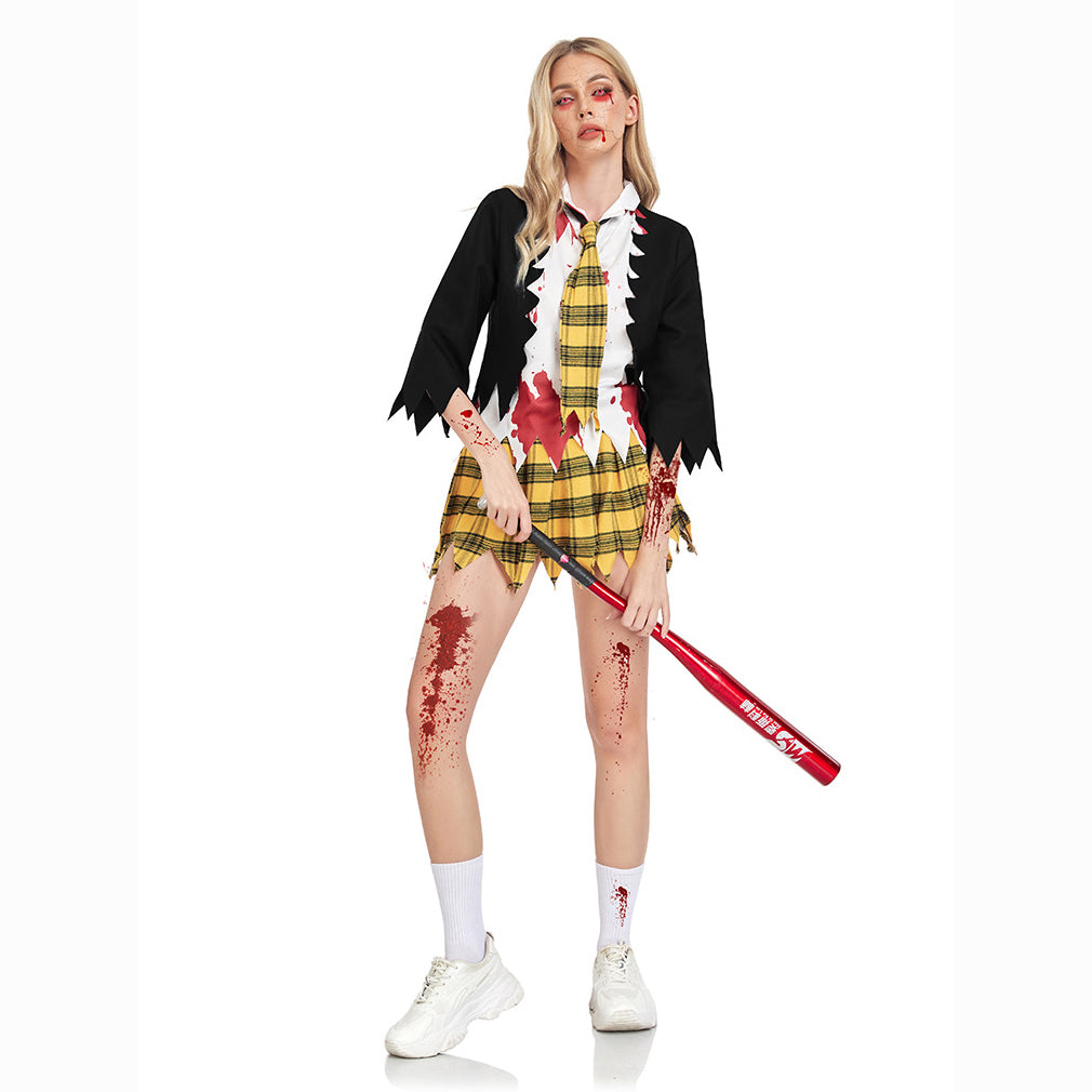 College Vampire Outfit Horror Zombie Student Uniform Party Women Halloween