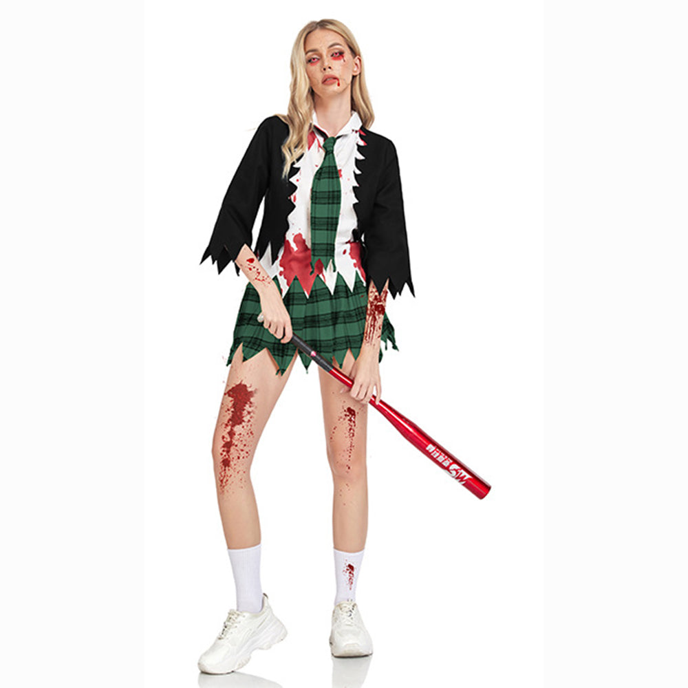 College Vampire Outfit Horror Zombie Student Uniform Party Women Halloween
