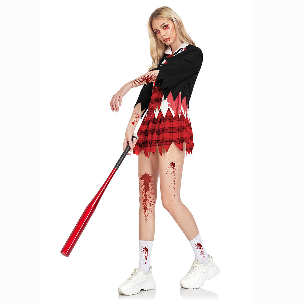 College Vampire Outfit Horror Zombie Student Uniform Party Women Halloween
