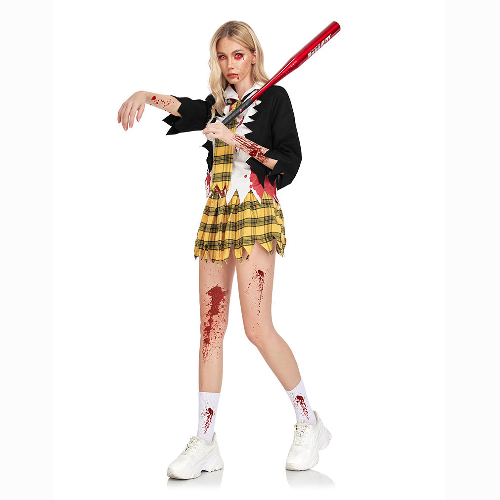 College Vampire Outfit Horror Zombie Student Uniform Party Women Halloween