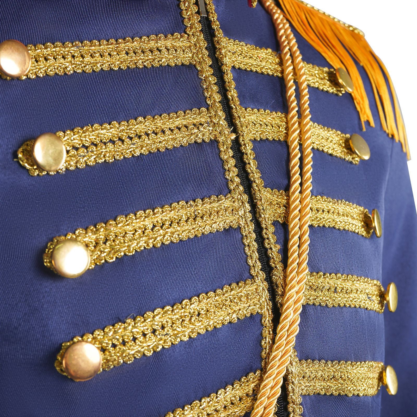 British Hussar Tunic Royal Prince Tailcoat Drummer Parade Costume Jacket Men Halloween