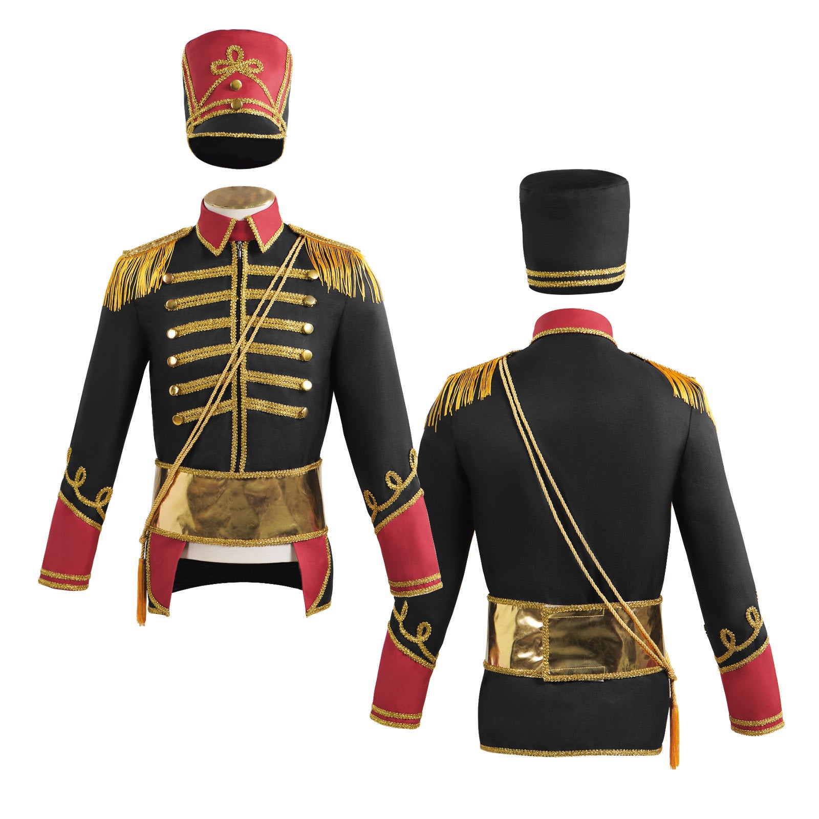 British Hussar Tunic Royal Prince Tailcoat Drummer Parade Costume Jacket Men Halloween