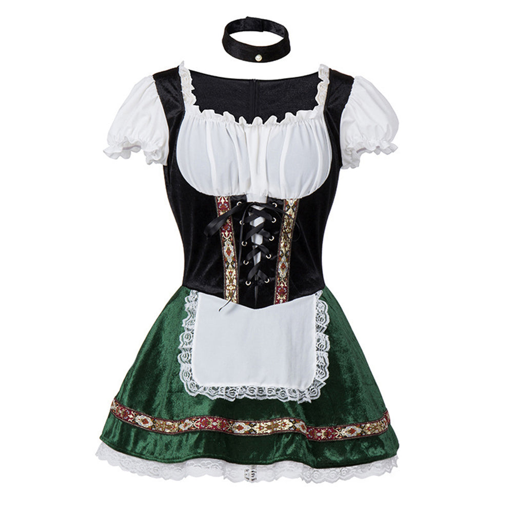 Oktoberfest Costume Women German Bavarian Beer Girl Dirndl Dress Carnival Halloween