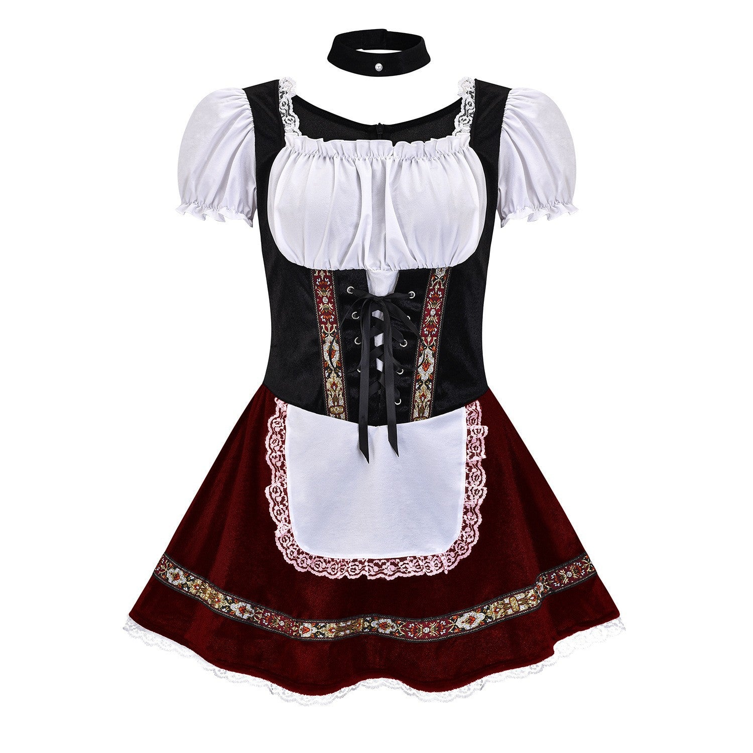 Oktoberfest Costume Women German Bavarian Beer Girl Dirndl Dress Carnival Halloween