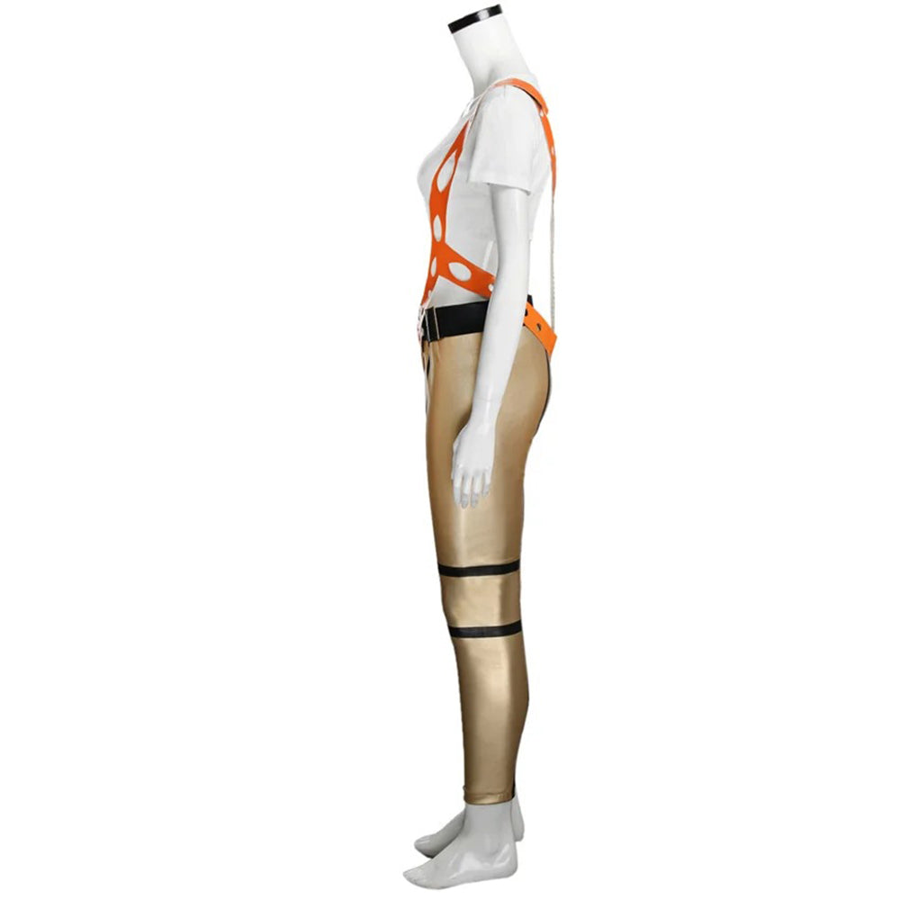 The Fifth Element Leeloo Cosplay Costume Skinny Bodysuit Pants Short T-Shirt