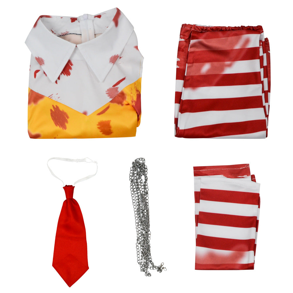 McDonald's Uncle Halloween Clown Costume Carnival Day Cosplay Jumpsuit Set Nightclub For Women Girl