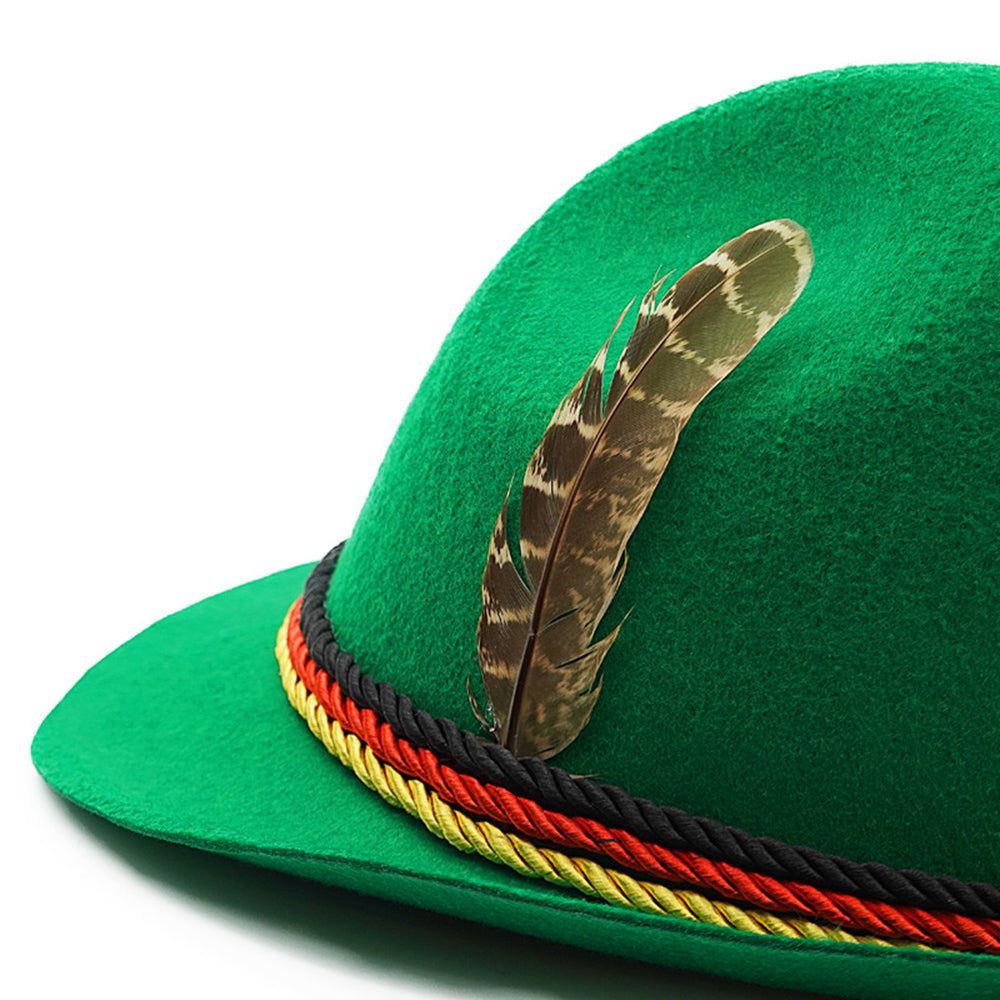 Munich beer German Alpine Panama Jazz Feather Hat Halloween