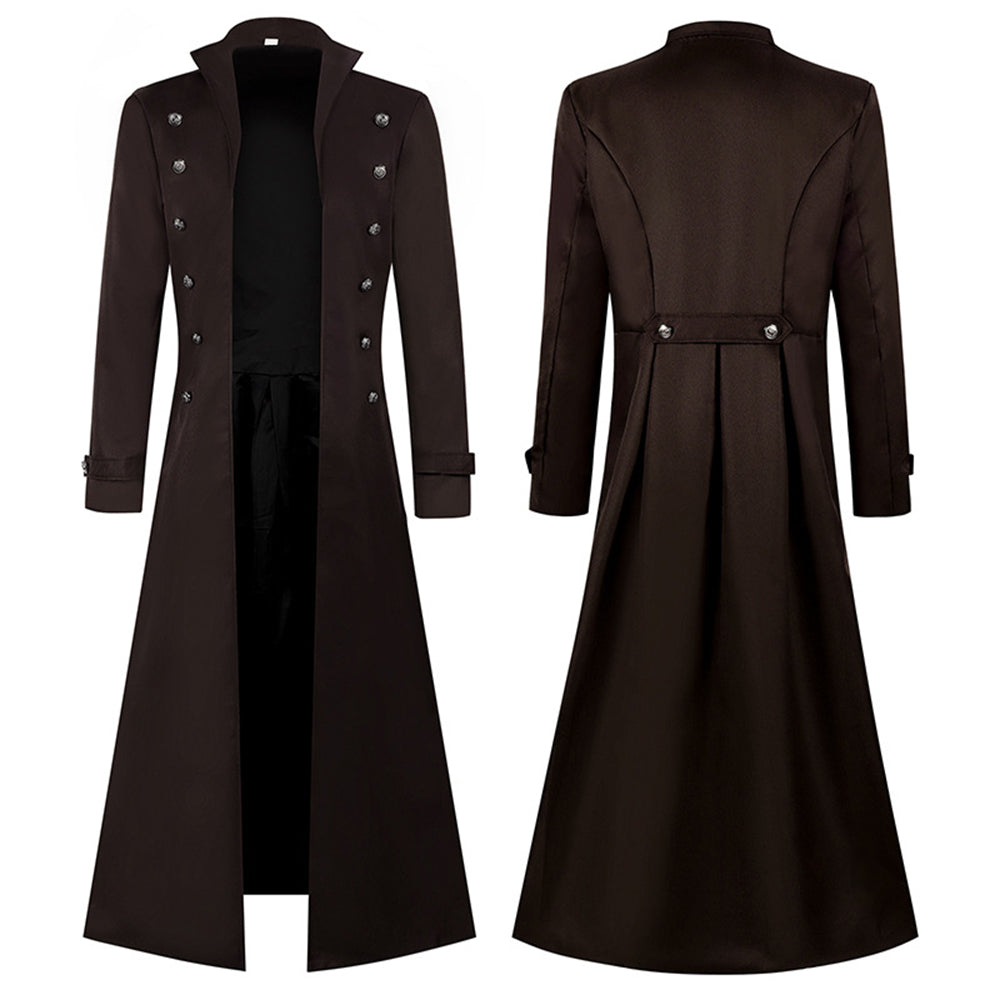 Medieval Steampunk Retro Gothic Costume Coat Trench Coat Victorian Uniform