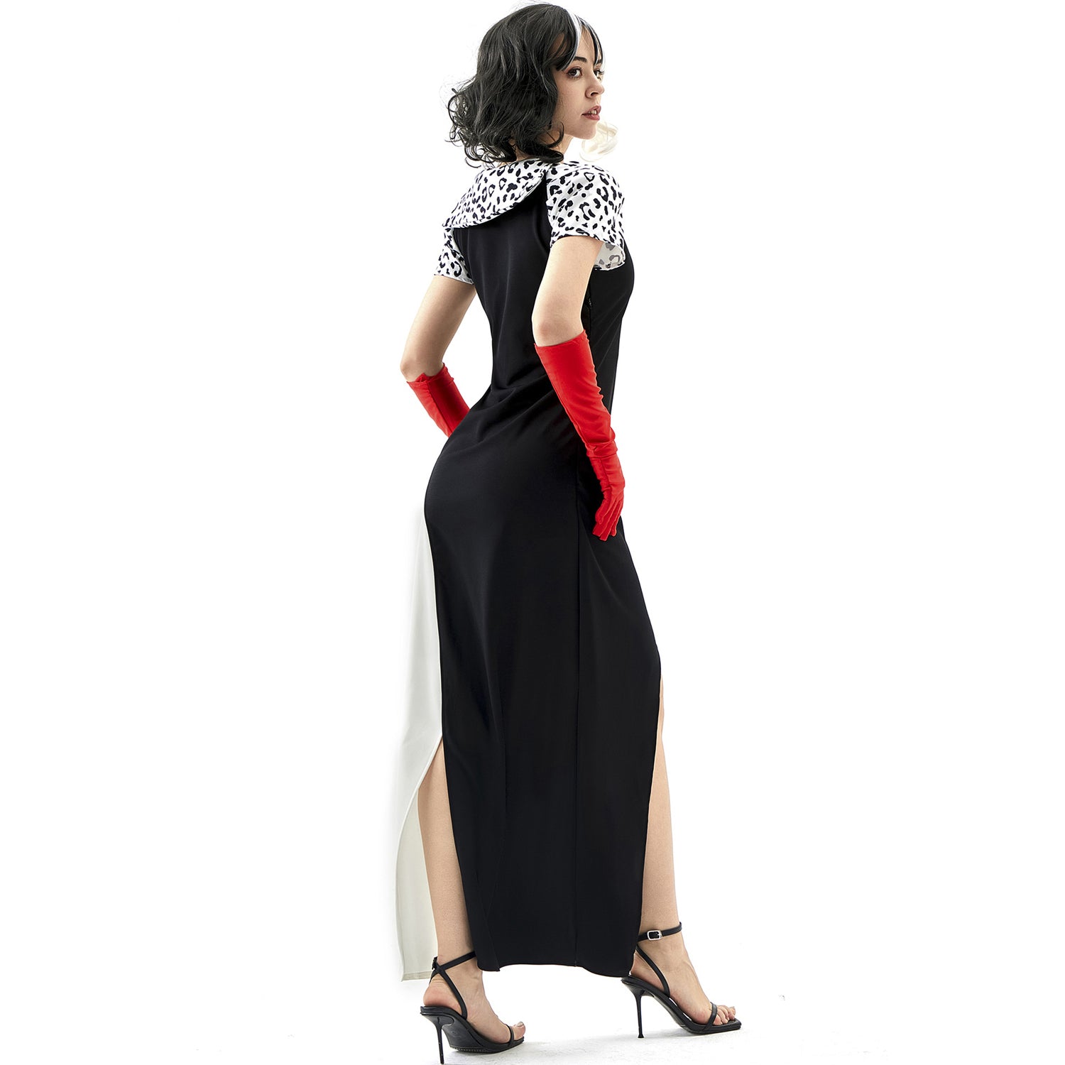 Cruella Dalmatian Dress Costume KuIra Stage Halloween