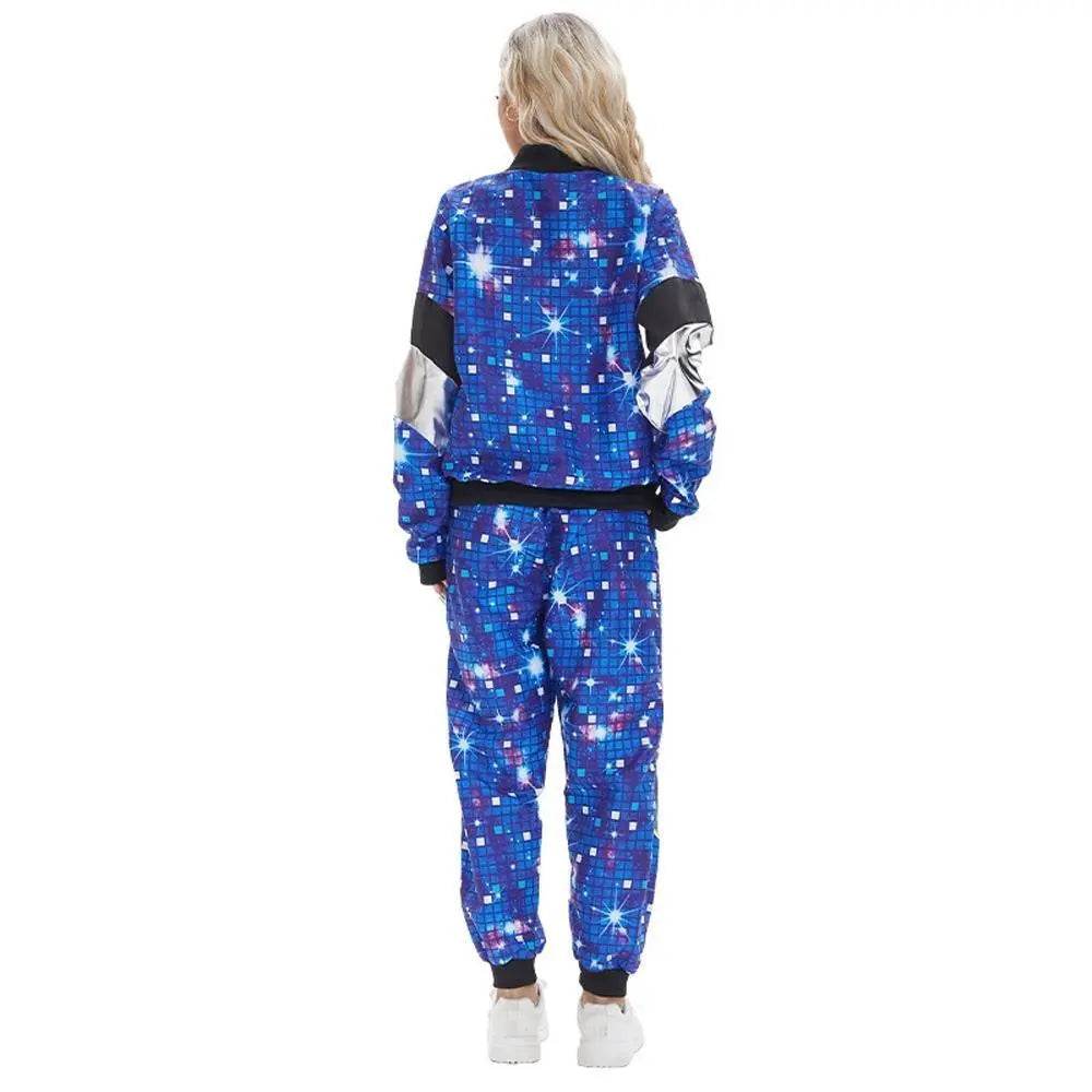 80s Retro Disco Hip Hop Fancy Dress Adult Costume Outfits Carnival Suit - Ecosfun