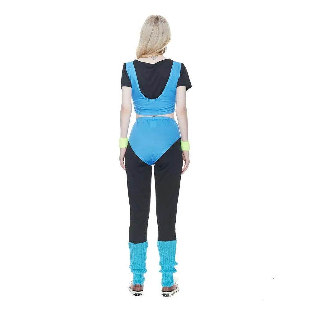 80s Retro Disco Hip Hop Sports Suit Fancy Dress Halloween Costume Dance Outfit - Ecosfun