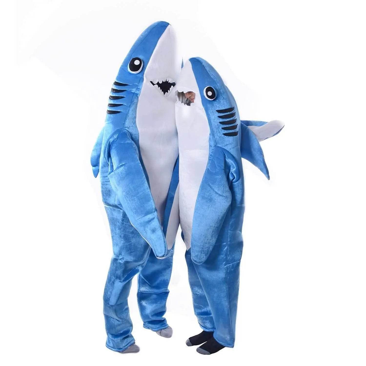 Adult Animal Shark Costumes Funny Fleece Onesie Outfit Jumpsuit Halloween - Ecosfun