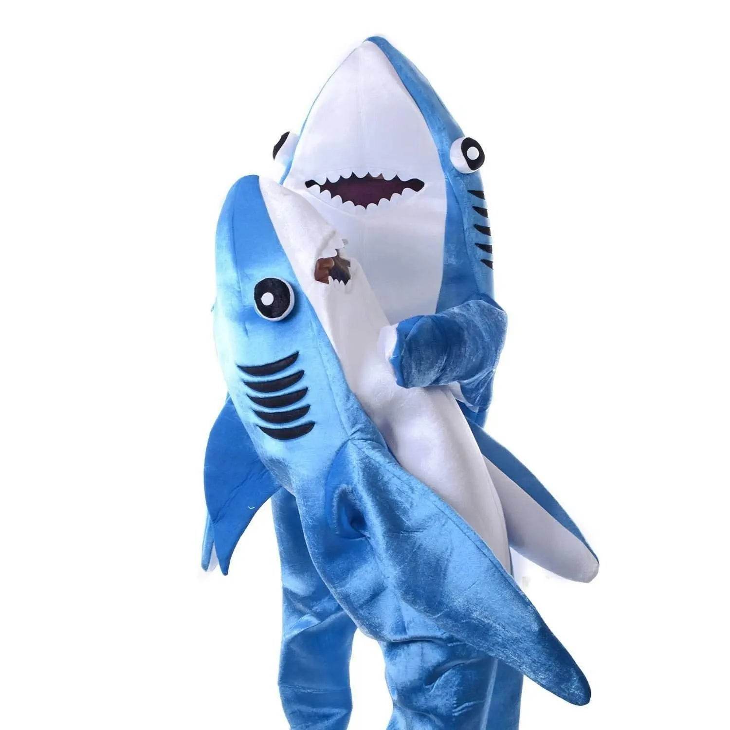 Adult Animal Shark Costumes Funny Fleece Onesie Outfit Jumpsuit Halloween - Ecosfun