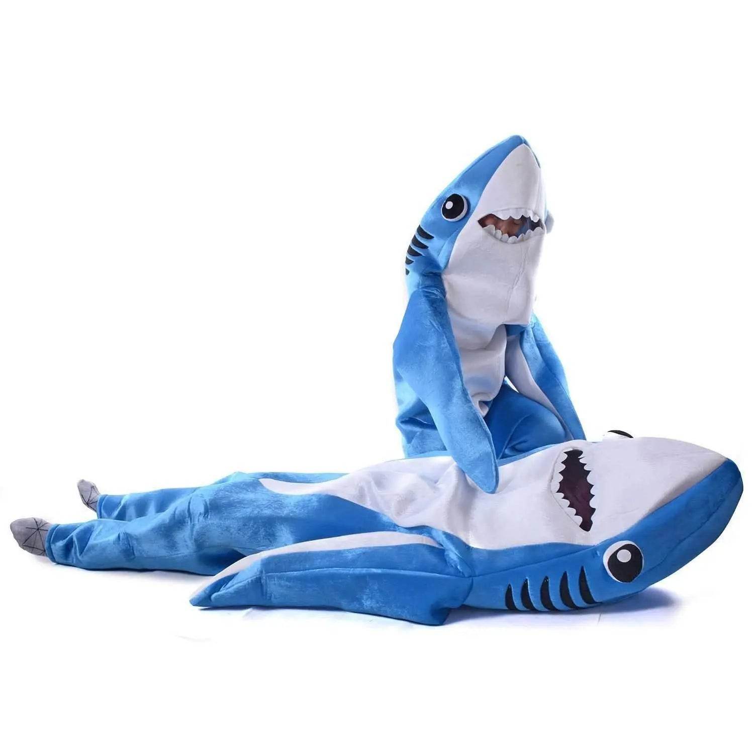 Adult Animal Shark Costumes Funny Fleece Onesie Outfit Jumpsuit Halloween - Ecosfun